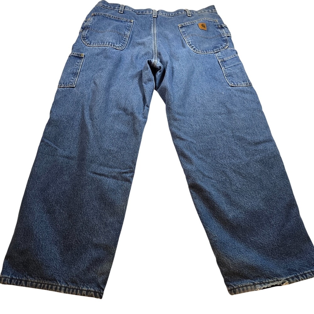Vintage Carhartt Mens Flannel Lined Carpenter Jeans 40x30 Winter Dungarees Denim